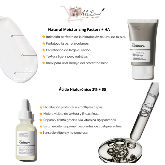 💧 Ritual Hidra Absoluto – The Ordinary Ácido Hialurónico + B5 + Natural Moisturizing Factors