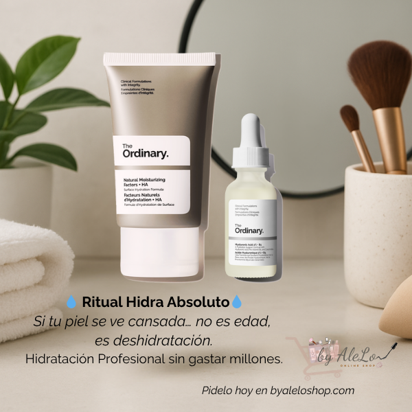 💧 Ritual Hidra Absoluto – The Ordinary Ácido Hialurónico + B5 + Natural Moisturizing Factors