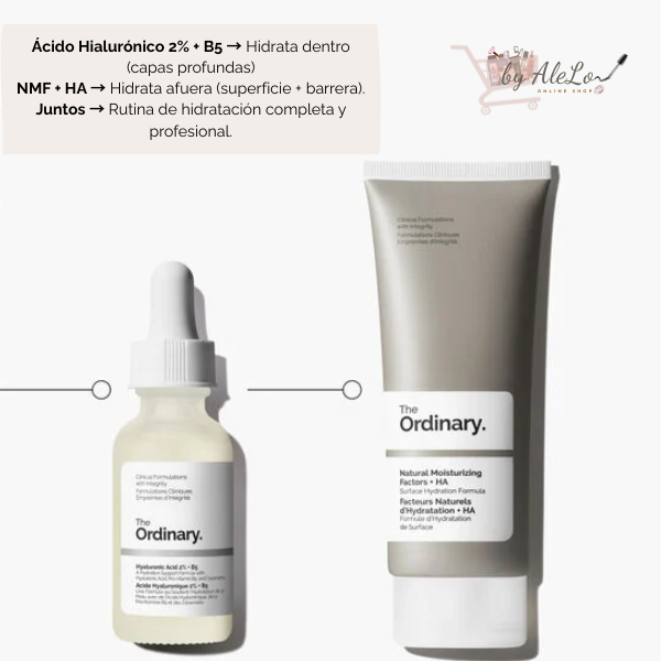 💧 Ritual Hidra Absoluto – The Ordinary Ácido Hialurónico + B5 + Natural Moisturizing Factors